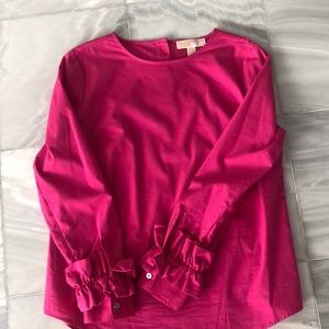 Hot! All cotton fuschia blouse